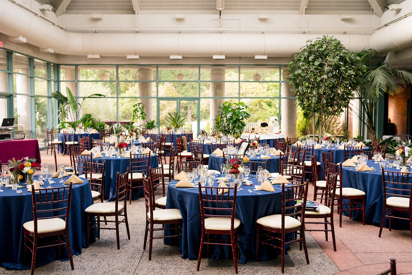 The Atrium at Meadowlark Gardens wedding venue reception