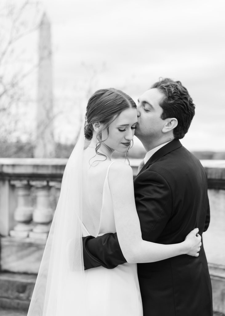 bride and groom wedding at daughters of the american revolution headquarters in washington dc