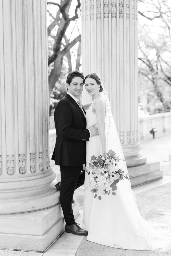 bride and groom wedding at daughters of the american revolution headquarters in washington dc