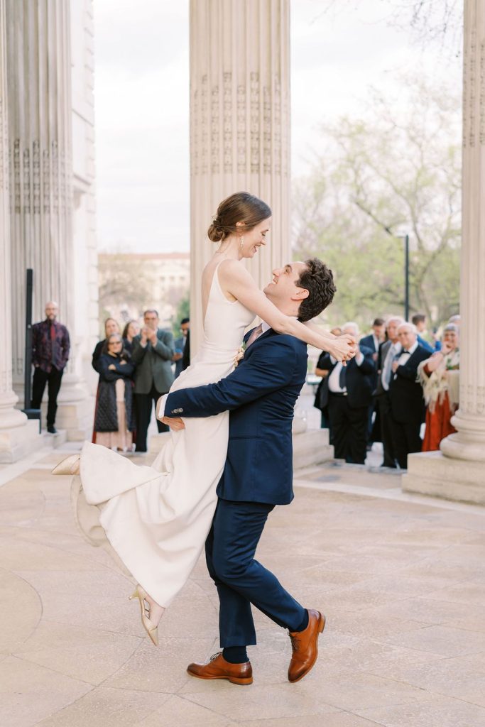 Daughters of the American Revolution first dance in the portico under the rotunda