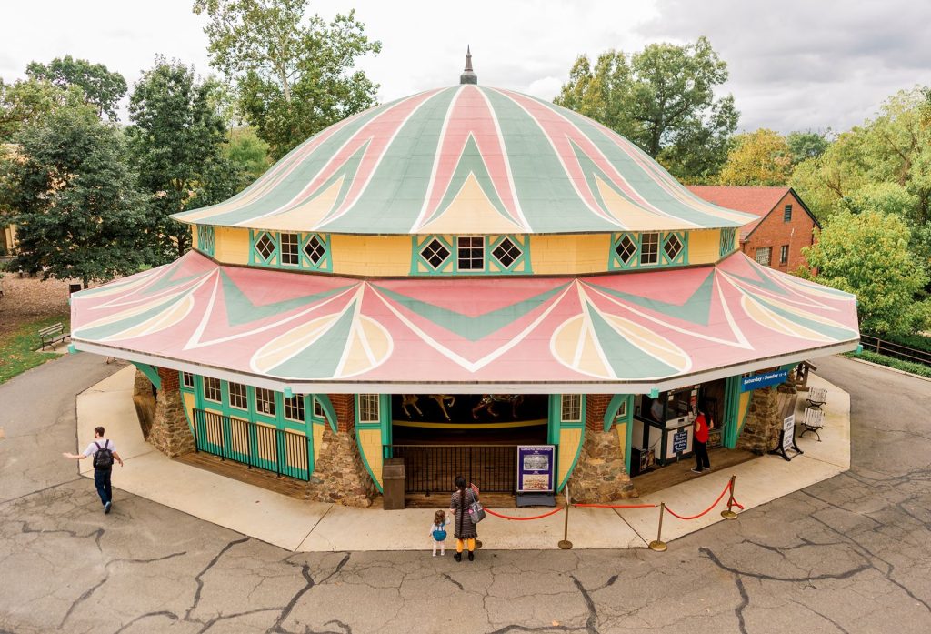 Glen Echo Park Wedding colorful Dentzel Carousel