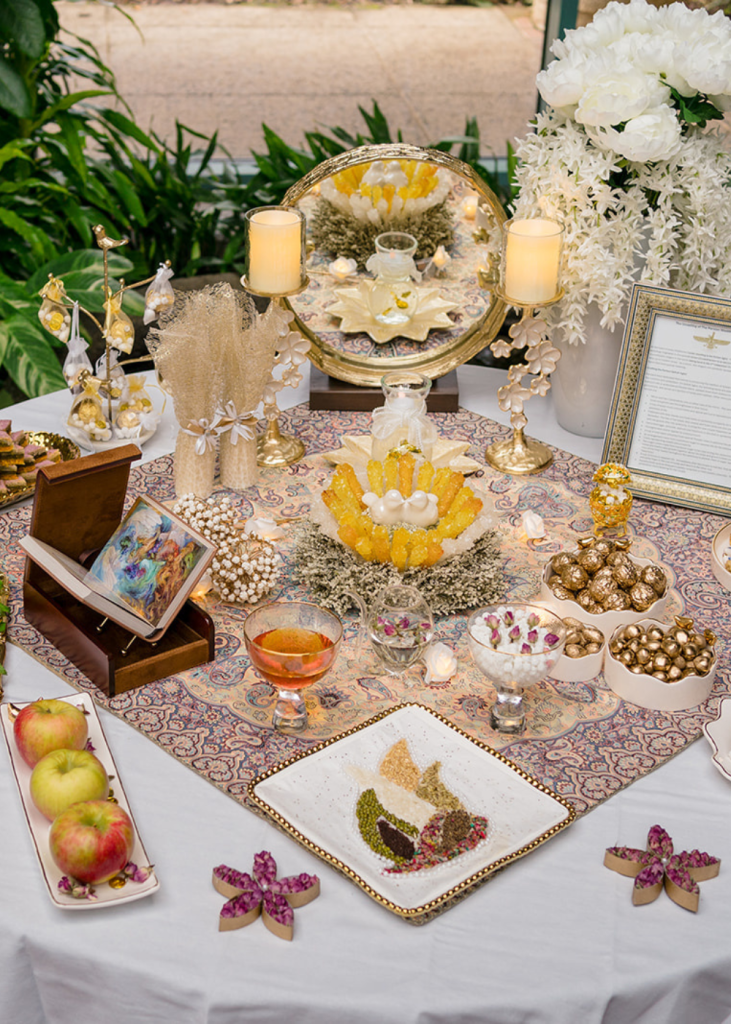 a persian sofreh wedding table