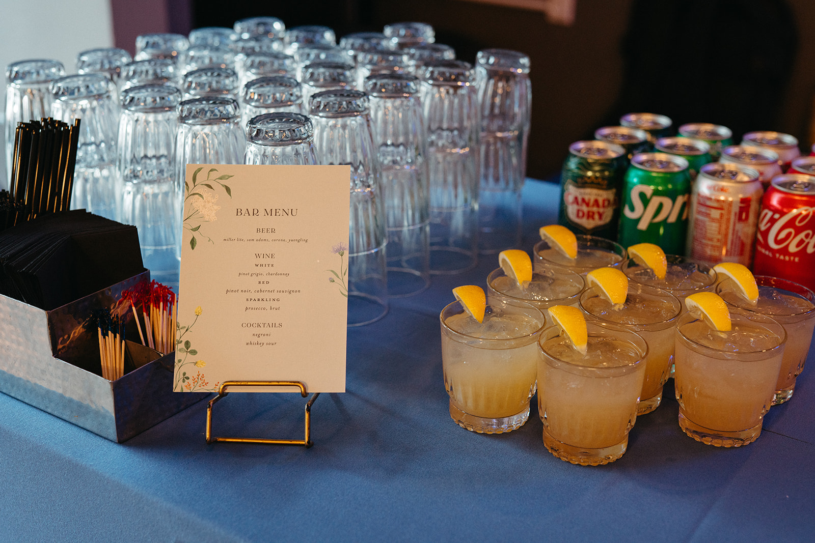 close up of drink menu and signature drink option